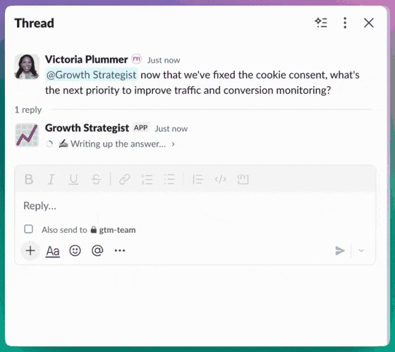 Slack Reply style keeps progress in one message