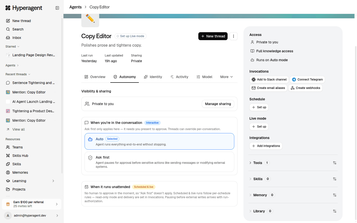 Clearer autonomy controls