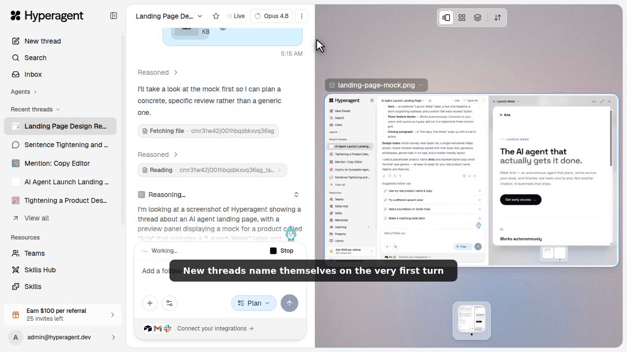 Instant thread names