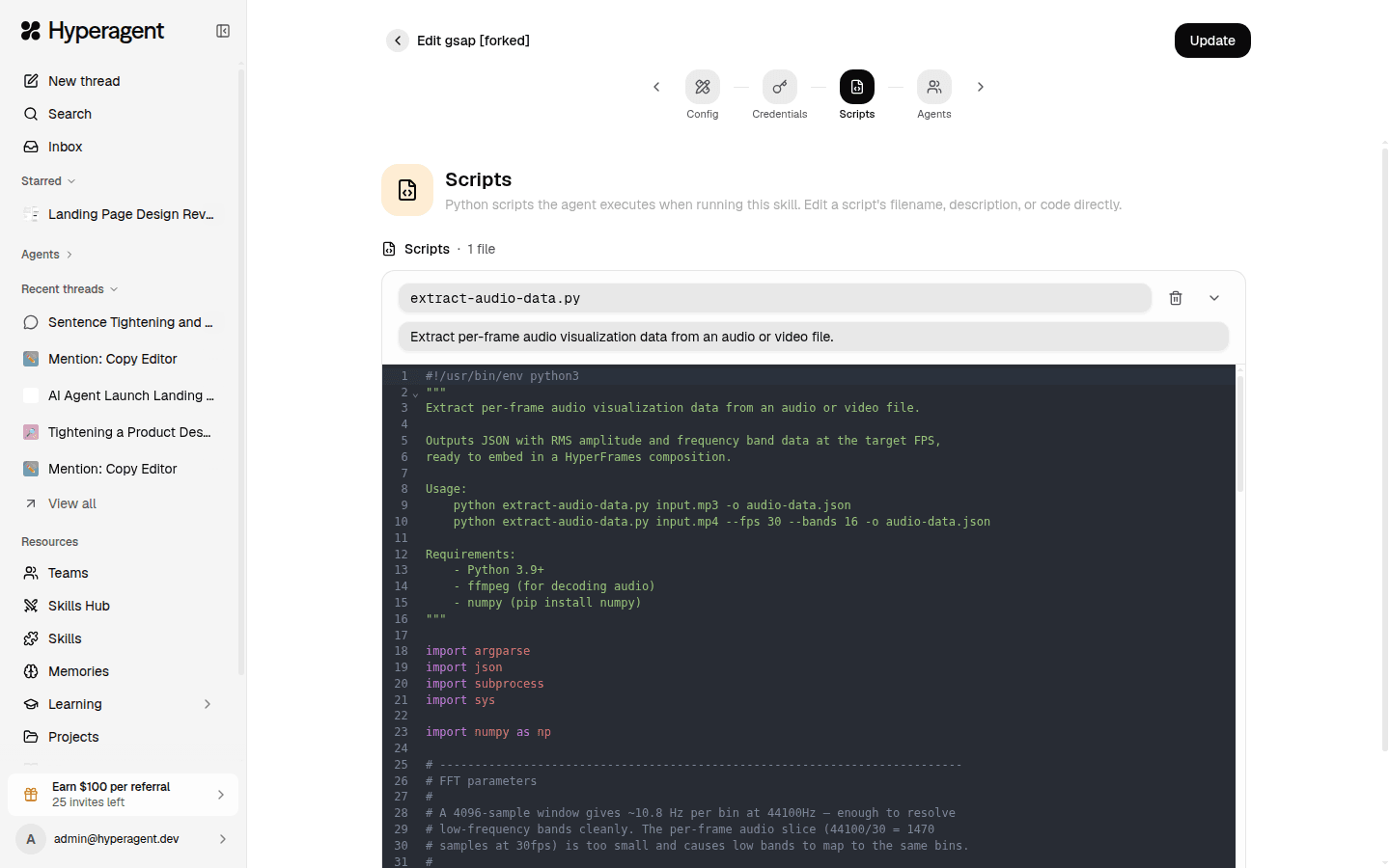 Hand-edit skill scripts