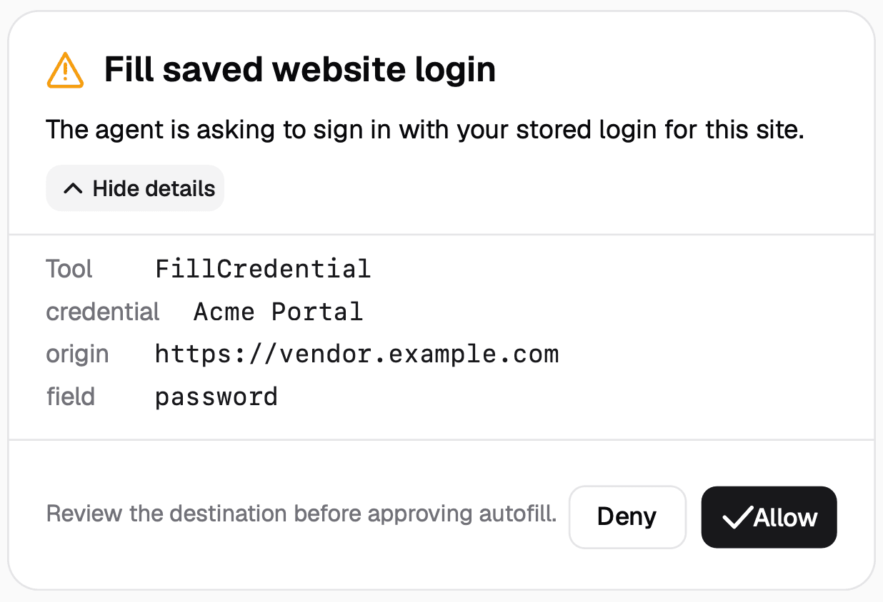 Saved website logins keep browser work moving
