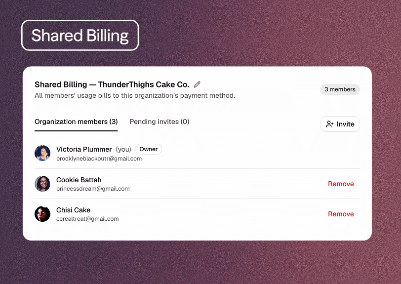 Shared Organization Billing