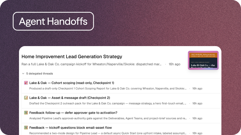 Follow agent handoffs from a single thread