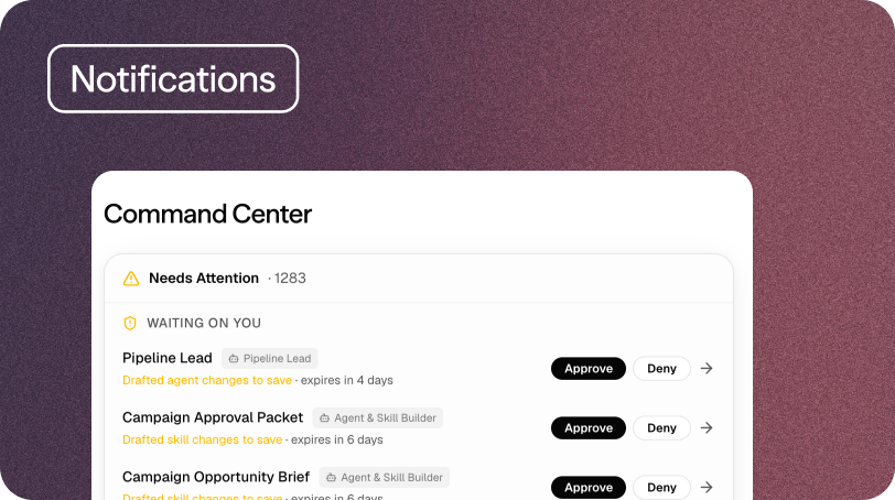 See when your agent team needs you