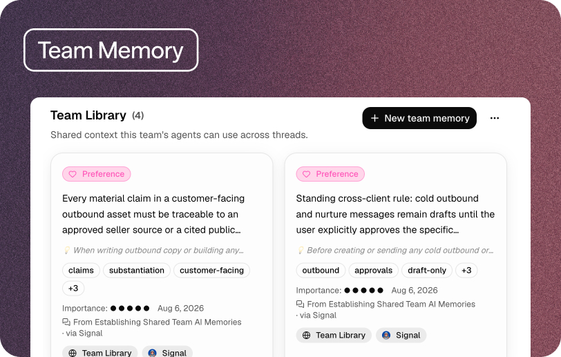 Team Memories give shared knowledge a durable home