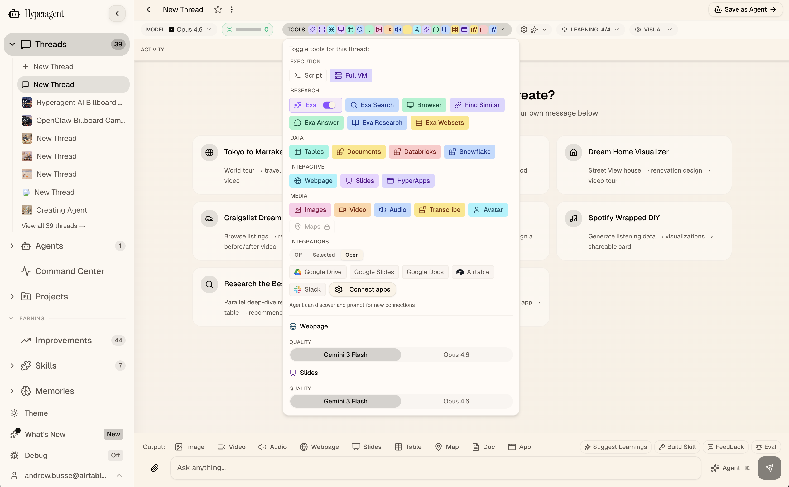 Start with the most capable agent, out of the box