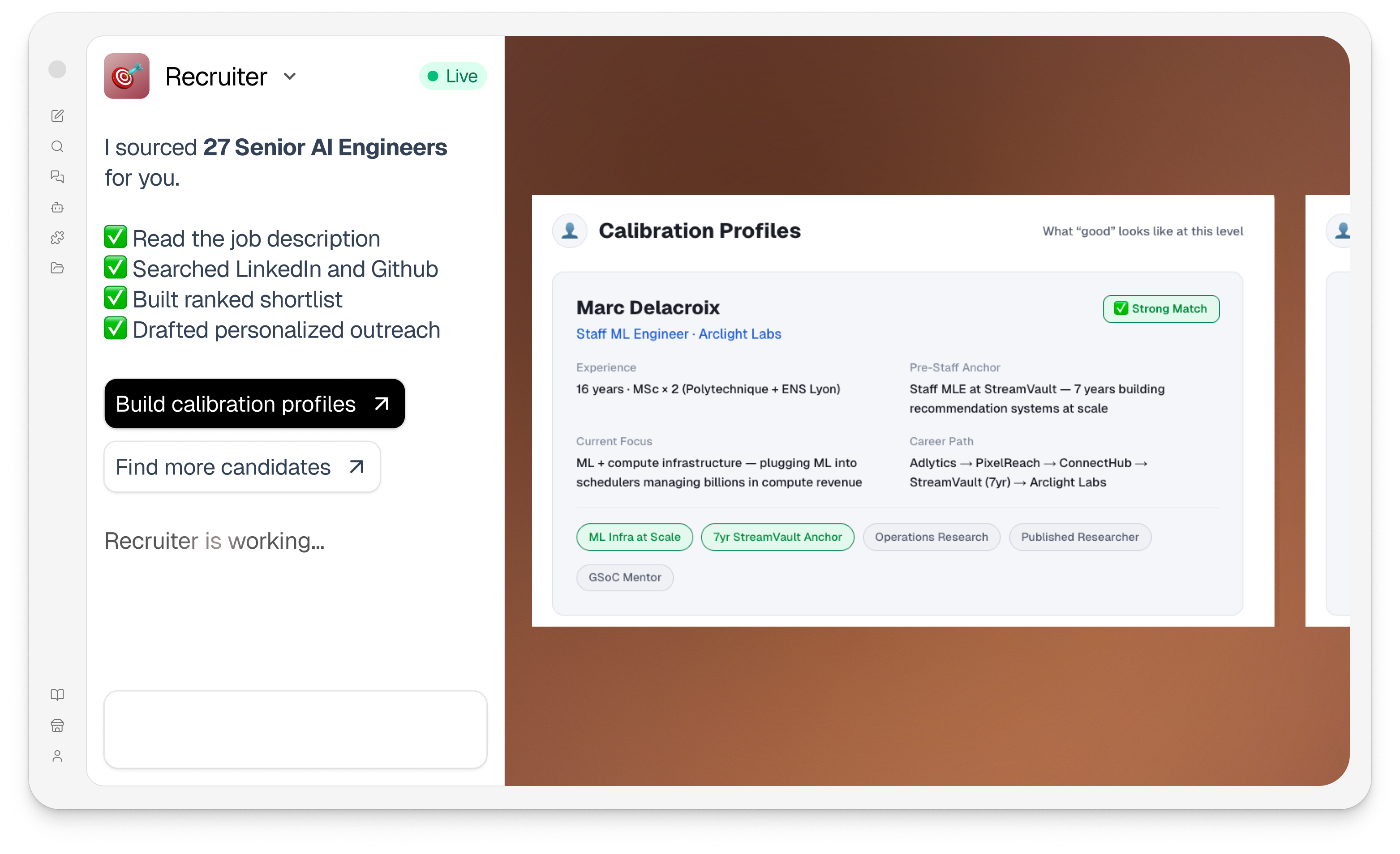 Recruiter storyboard preview